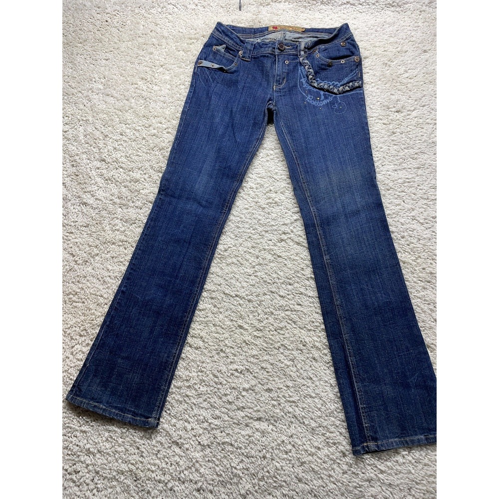 Apple Bottoms Jeans Womens 9/10 Stretch Low Rise Dark Wash Ladies Jeans